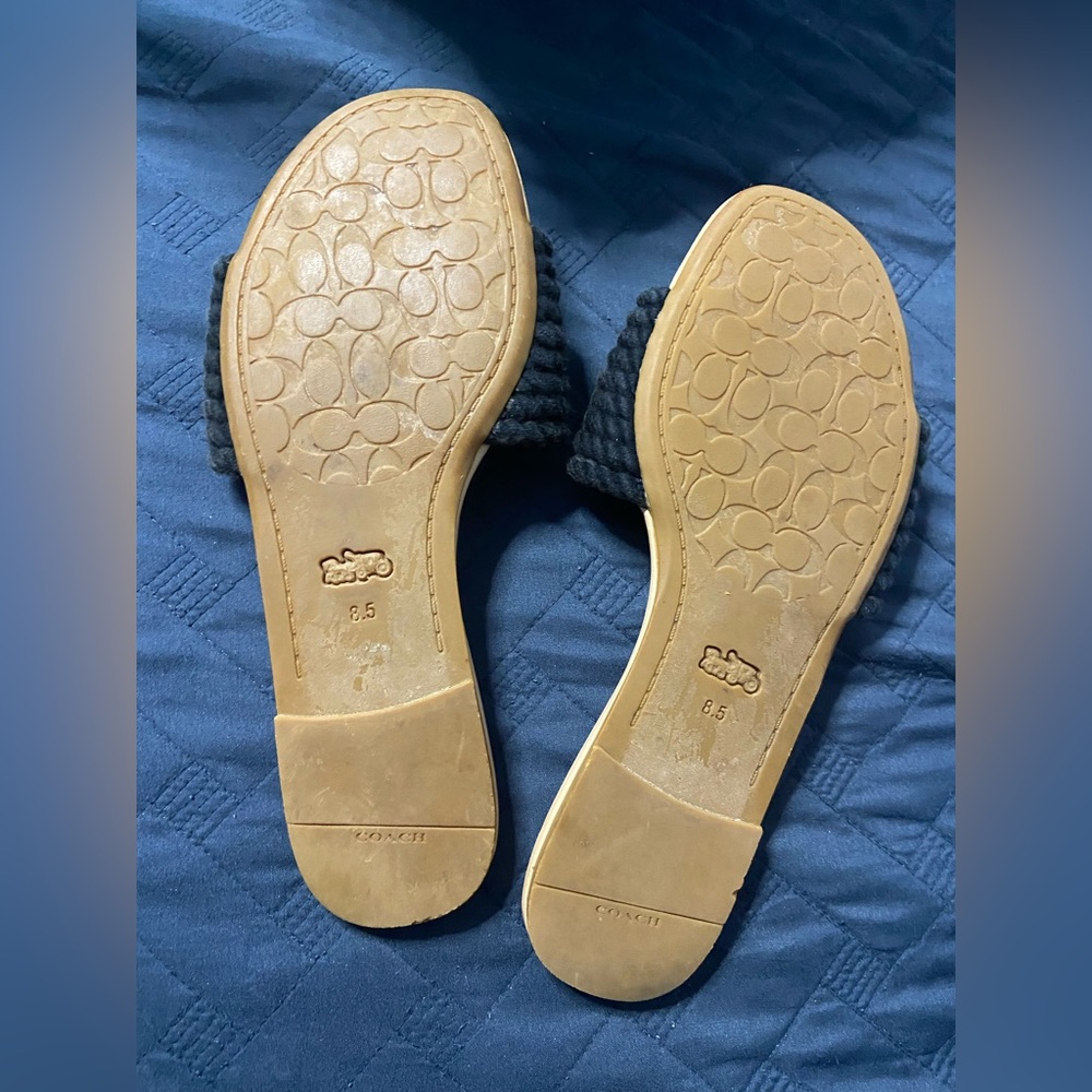 COACH Women's Black JOLIE ROPE Slide Sandals - Picture 4 of 4